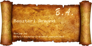 Beszteri Armand névjegykártya